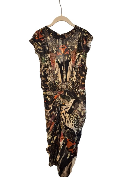 All Saints Dresses & Skirts - AllSaints Feather Print Midi Dress - Black & Multicolor Women’s Size 8